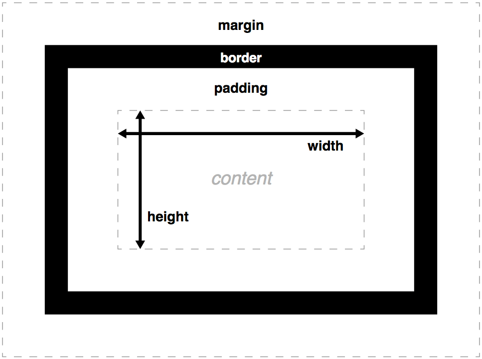 The components of the CSS box model