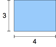 高さ 3 対幅 4 の矩形