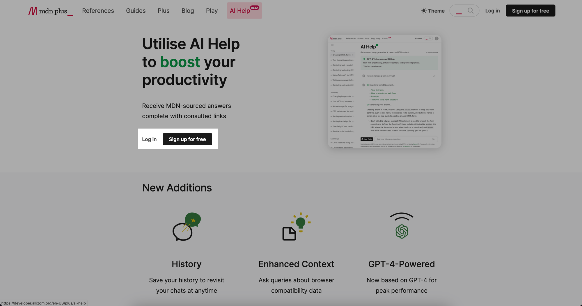 AI Help MDN Plus