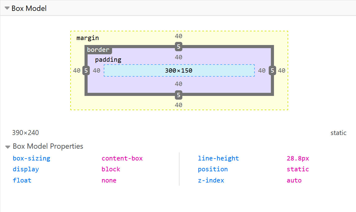 Inspektion des Box-Modells eines Elements mit Firefox DevTools