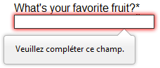 Beispiel einer Fehlermeldung mit Firefox auf Französisch auf einer englischen Seite