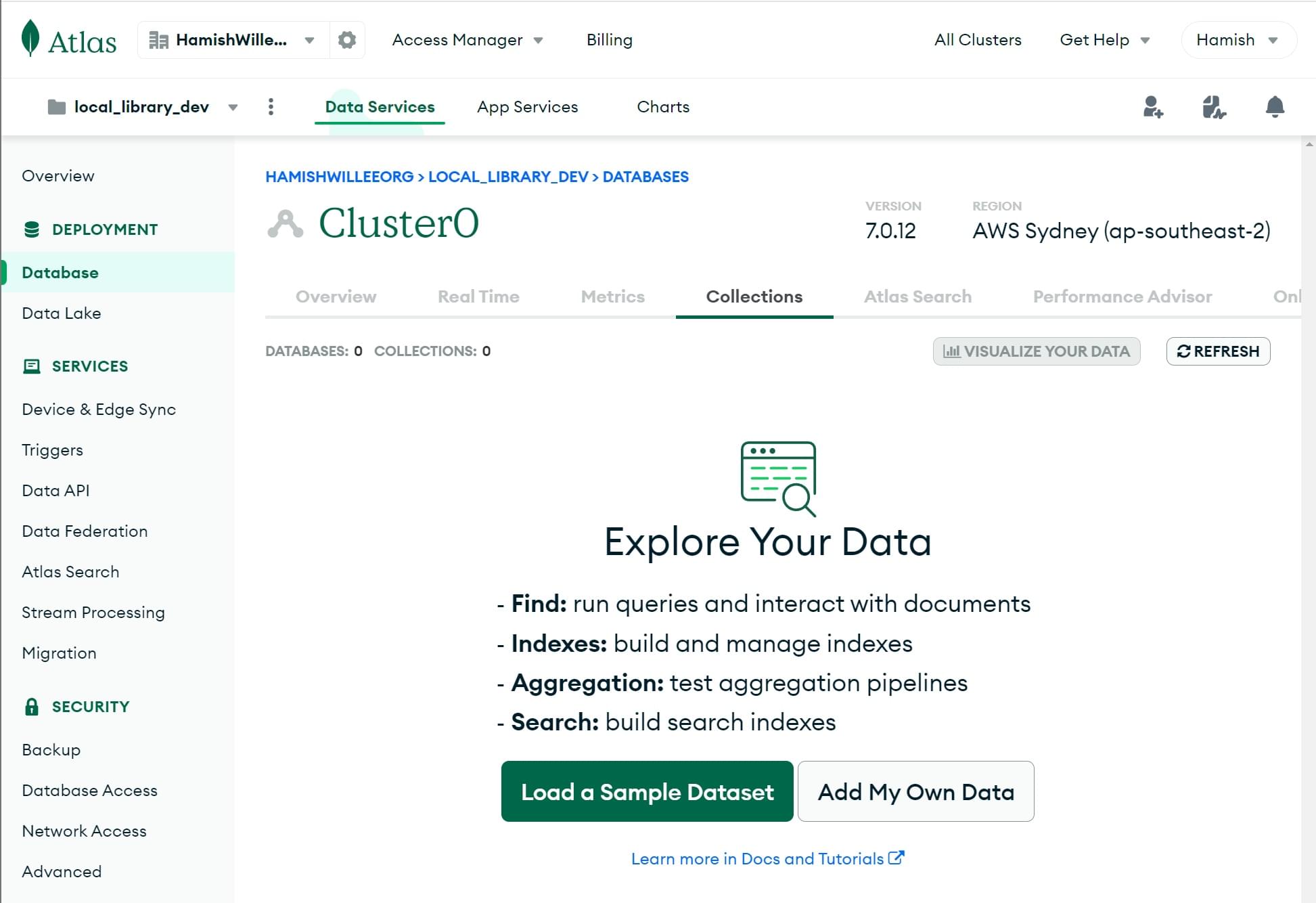 Erstellen Sie eine Datenbank auf MongoDB Atlas.