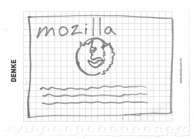 Eine grobe Zeichnung und Skizze einer Website auf Papier