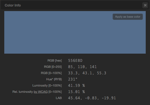 Triad-Farbschema ausgewählt