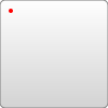 Ein roter Punkt wird auf einem weißen Quadrat 10 Pixel nach unten und 10 Pixel nach rechts gezeichnet. Dieser Punkt würde normalerweise nicht angezeigt, sondern wird hier als Beispiel verwendet, um zu zeigen, wo der Cursor nach dem "Move To"-Befehl starten wird.