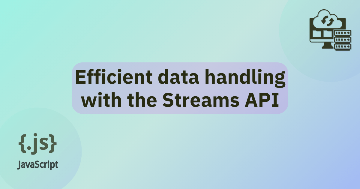    The Streams API enables you to access streams of data received over the network and process them using JavaScript on your web page.   Previously, i