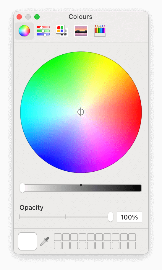 The default color picker on macOS Monterey