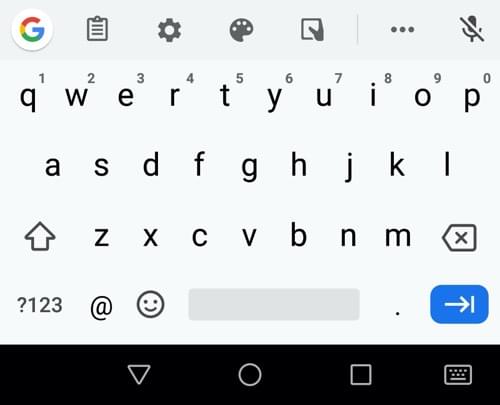 firefox for android email keyboard, with ampersand displayed by default.