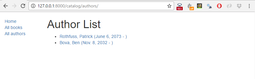 Author List Page