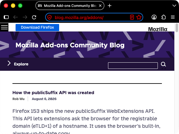 A screenshot of a browser window with two open tabs. Browser is black. Browser's tab and URL bar are black with text and icons in white. The URL bar has focus; the bar's text and icons are red with black background.