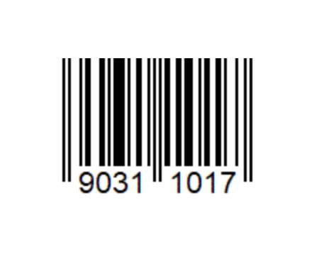 An image of an EAN-8 format barcode. A horizontal distribution of vertical black and white lines