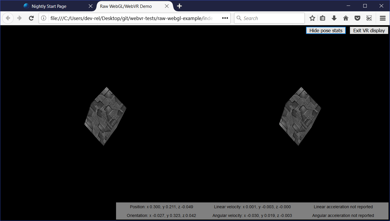 Stereoscopic view of 3D cube