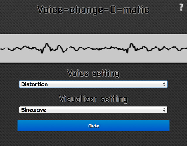 音の波が表示され、音声効果や視覚化を選択することができるユーザーインターフェイス。