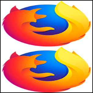 现在 Firefox 图标被伸展开了