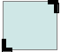 A light blue rectangle with a light gray border. The 2 corners on the top right and the bottom left are rounded.