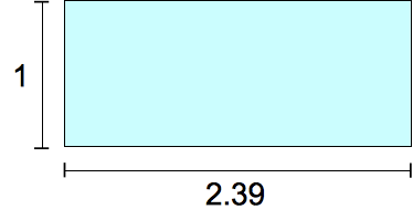 A rectangle that is 1 unit tall and 2.39 units wide