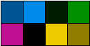 A 4:2 block of decoded pixels after a 4:2:2 decoding operation that applies the 2 samples contained in each row of the chroma matrix to the corresponding rows in the block of luminance data. The colors of the samples become darker when applied to gray shades, black when applied to solid black and remain unchanged when applied to white.
