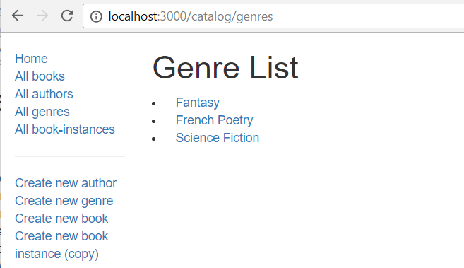 Genre List - Express Local Library site