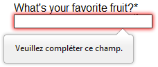 Ejemplo de un mensaje de error en francés en una página de Firefox en inglés