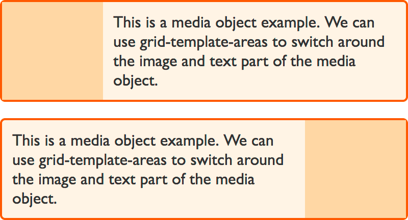 Images showing an example media object design