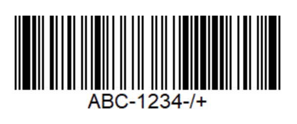 code 93 形式のバーコードの画像です。黒と白の縦線が水平に分布しています。