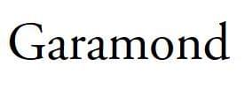 スタイルのない Garamond