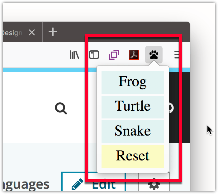 Example of a WebExtension toolbar button with a popup