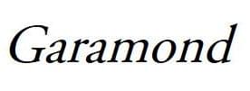 人工倾斜的 Garamond