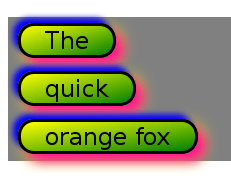 A screenshot of the rendering of an inline element styled with box-decoration-break:clone and styles given in the example