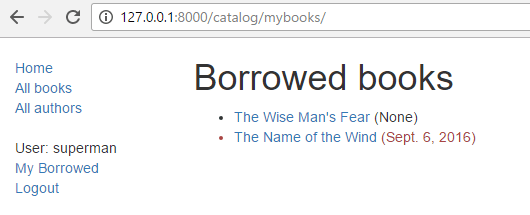Library - borrowed books by user